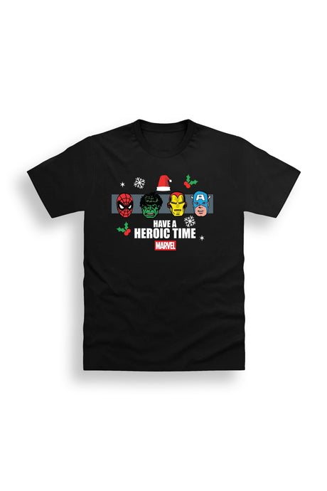 Mens Marvel Black Christmas T-Shirt
