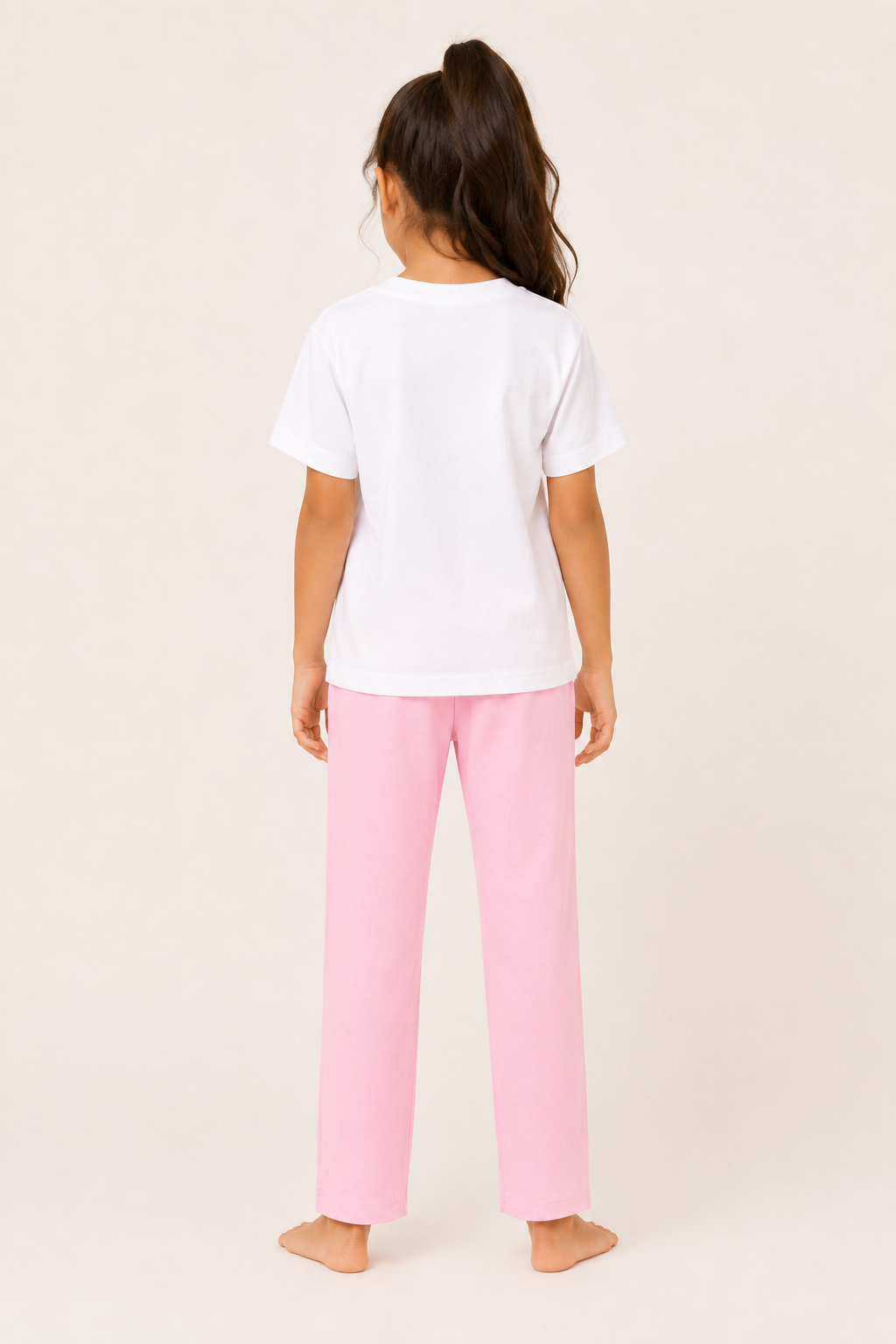 Disney Minnie Mouse Girls White and Pink Long Pyjama Set