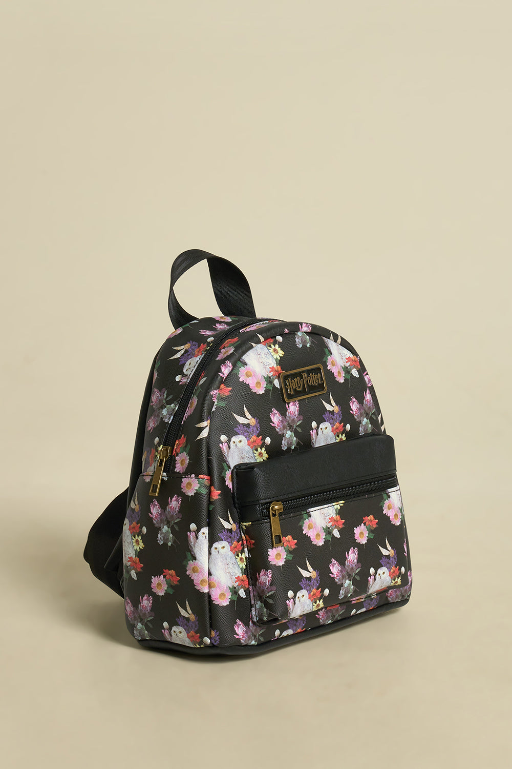 Harry Potter Black Floral Hedwig Backpack