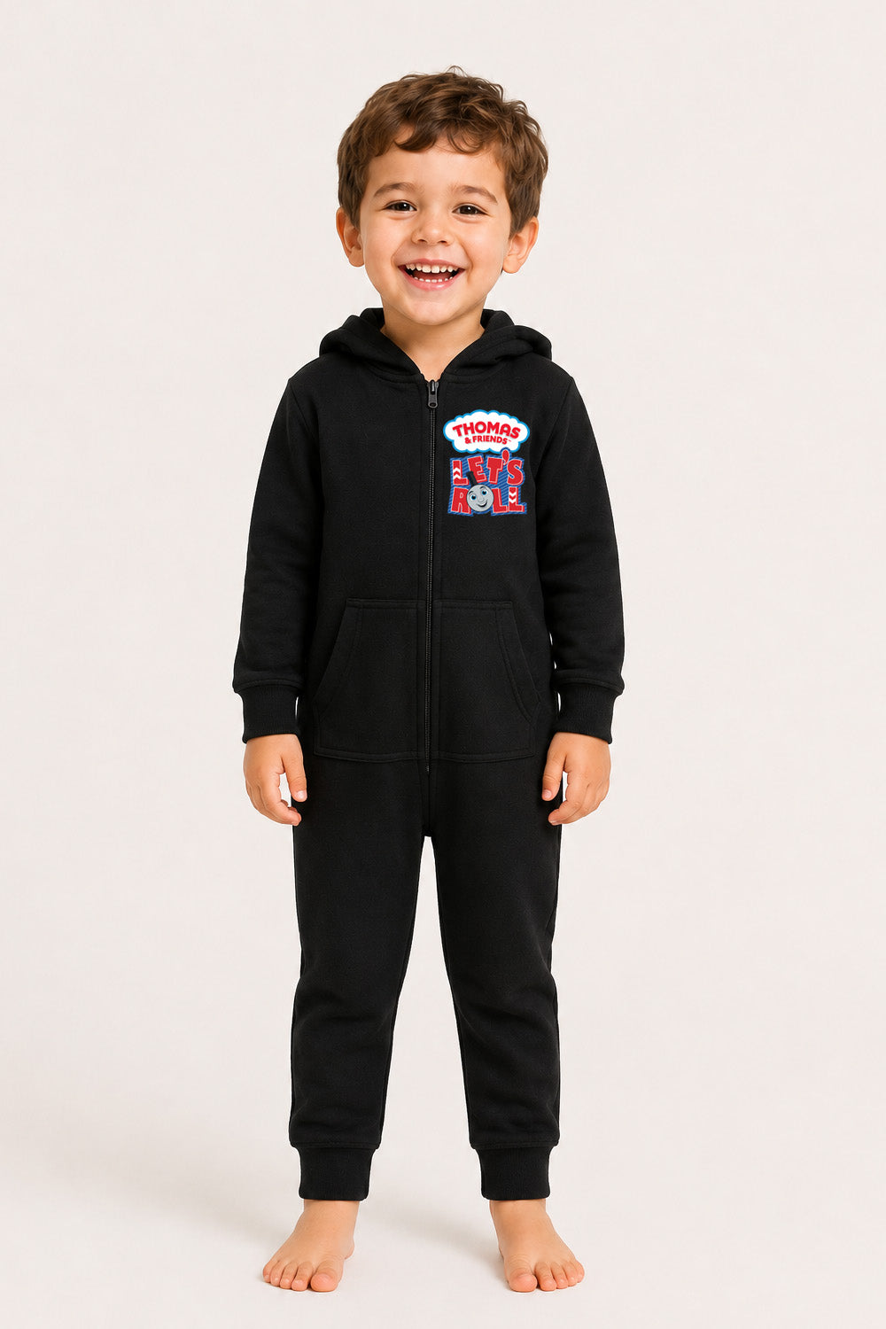Thomas & Friends Boys Black Hooded Onesie