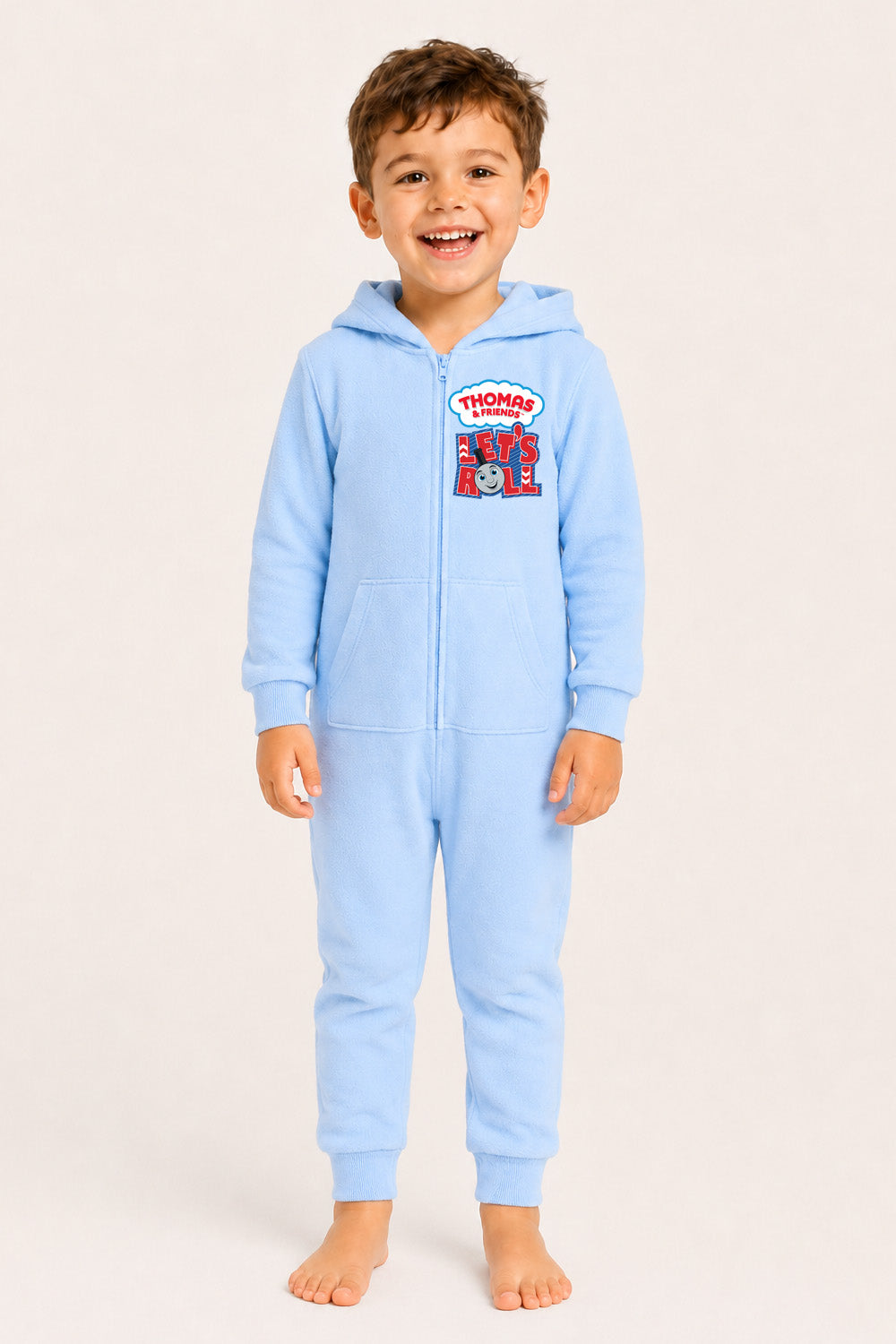 Thomas & Friends Boys Light Blue Hooded Onesie