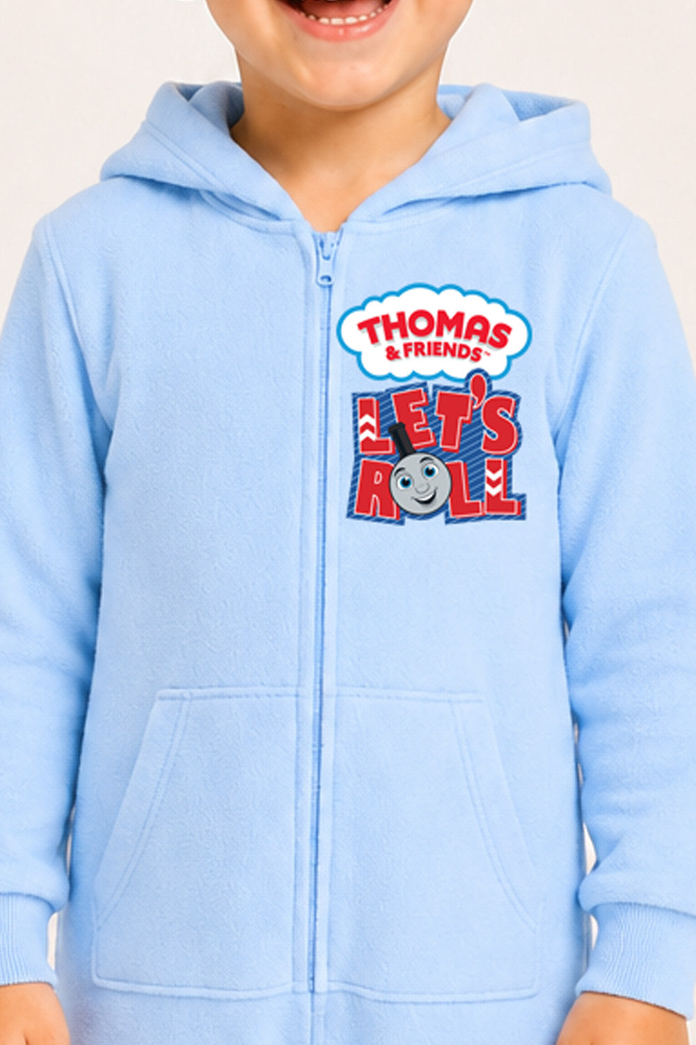 Thomas & Friends Boys Light Blue Hooded Onesie