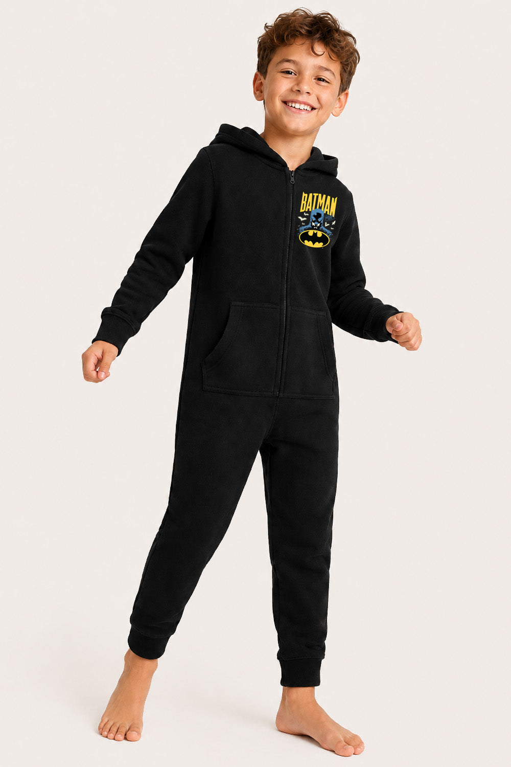 Batman Boys Black Hooded Onesie