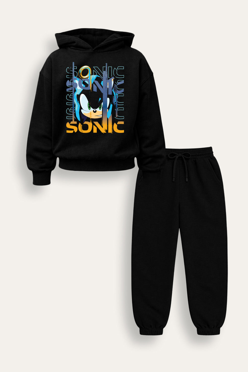 Sonic the Hedgehog Boys Black Hoodie and Joggers Set