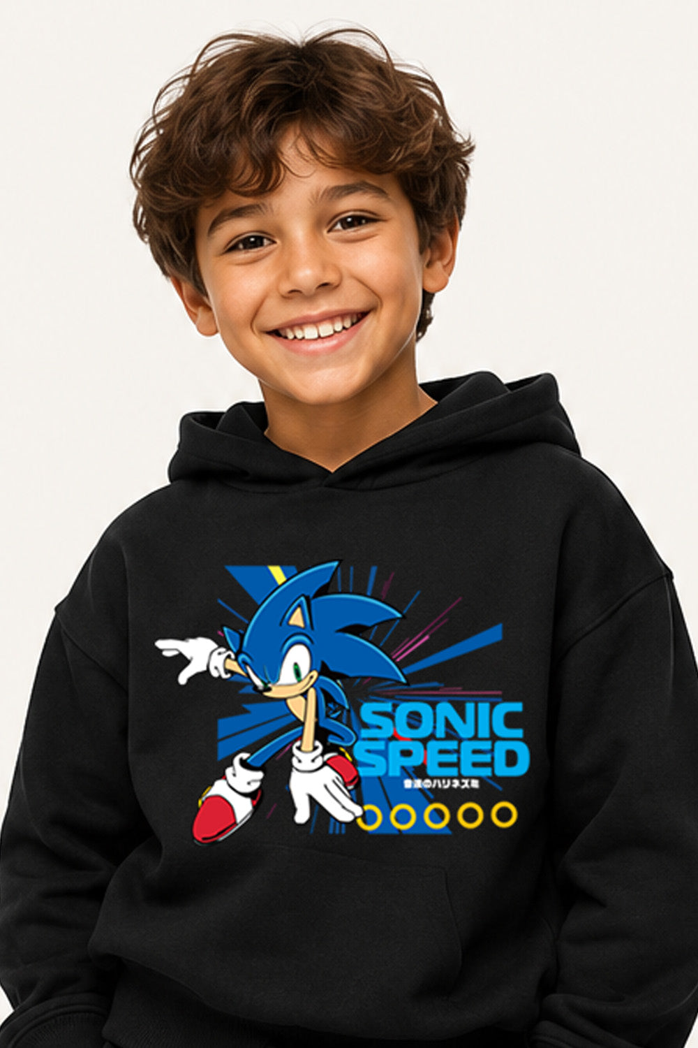 Sonic the Hedgehog Boys Black Hoodie and Jogger Set