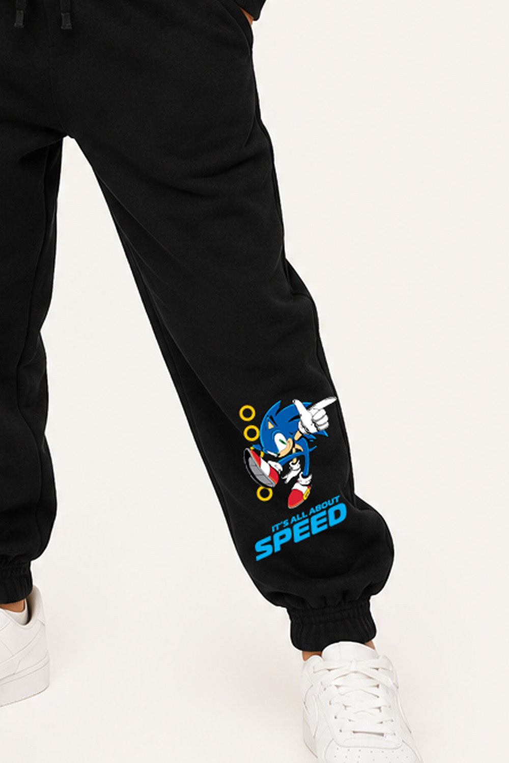 Sonic the Hedgehog Boys Black Hoodie and Jogger Set