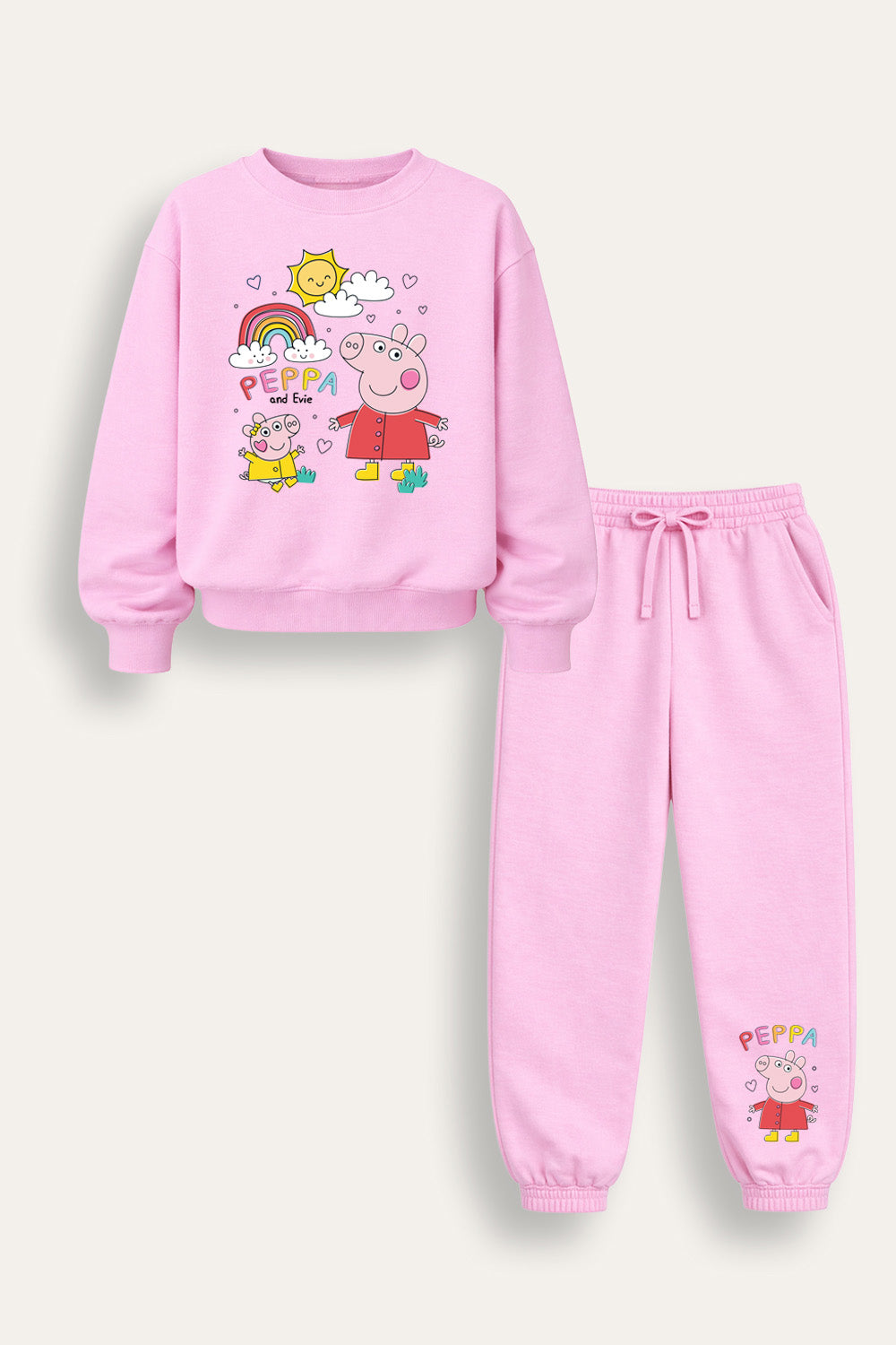 Peppa Pig Girls Pink Sweatshirt and Joggers Set