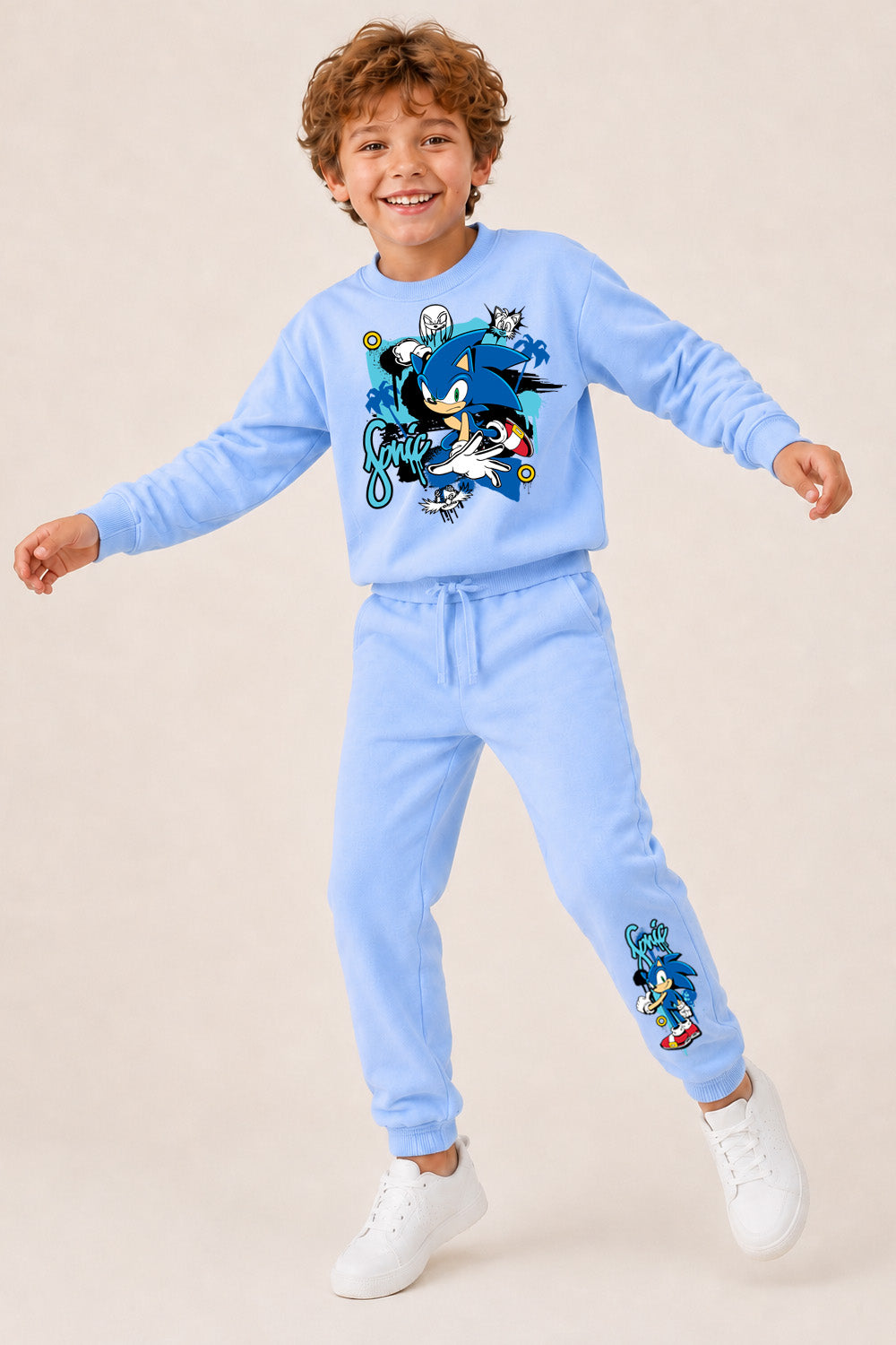 Sonic the Hedgehog Boys Blue Sweat and Jogger Set