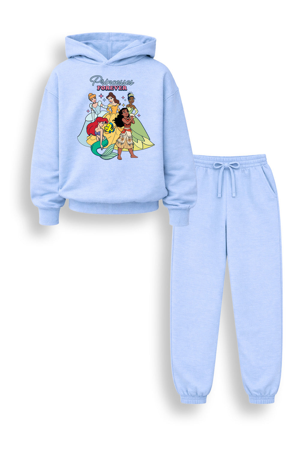 Disney Princess Girls Blue Hoodie and Joggers Set