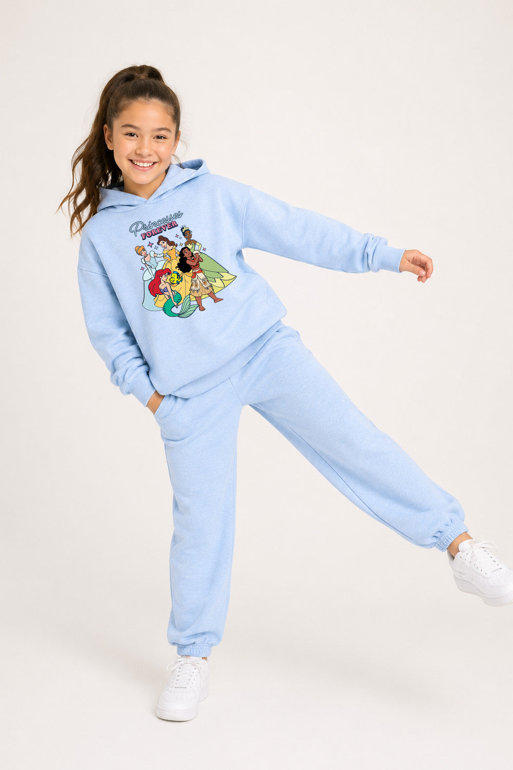 Disney Princess Girls Blue Hoodie and Joggers Set