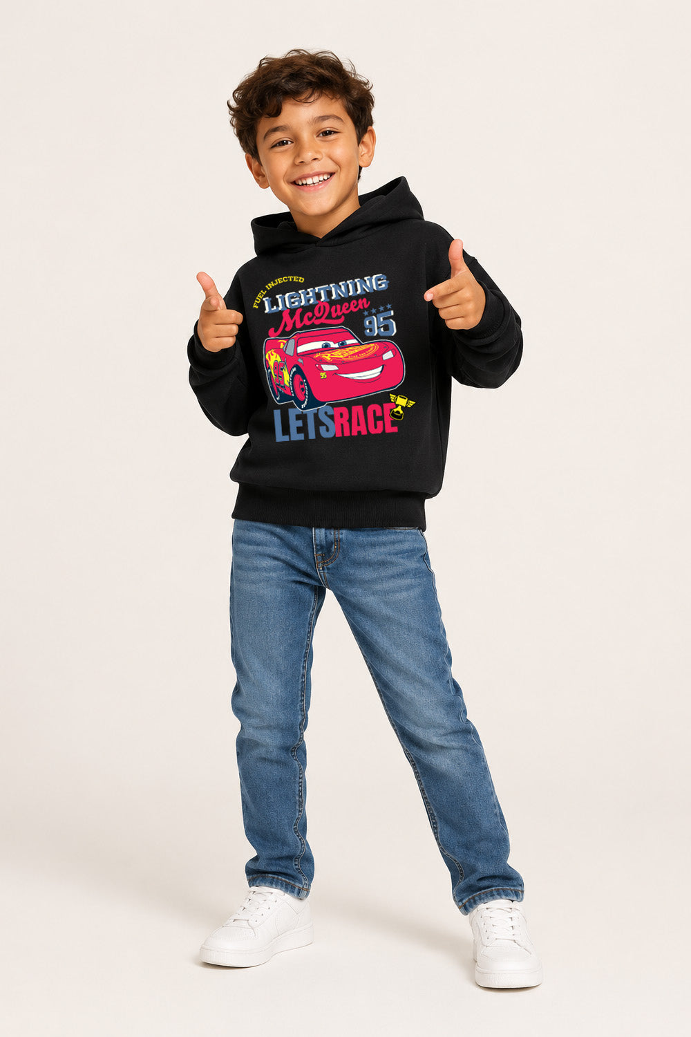 Disney Cars Lightning McQueen Boys Black Hoodie