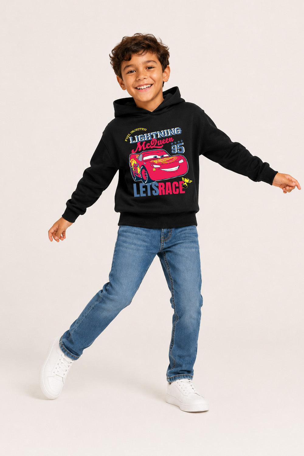 Disney Cars Lightning McQueen Boys Black Hoodie