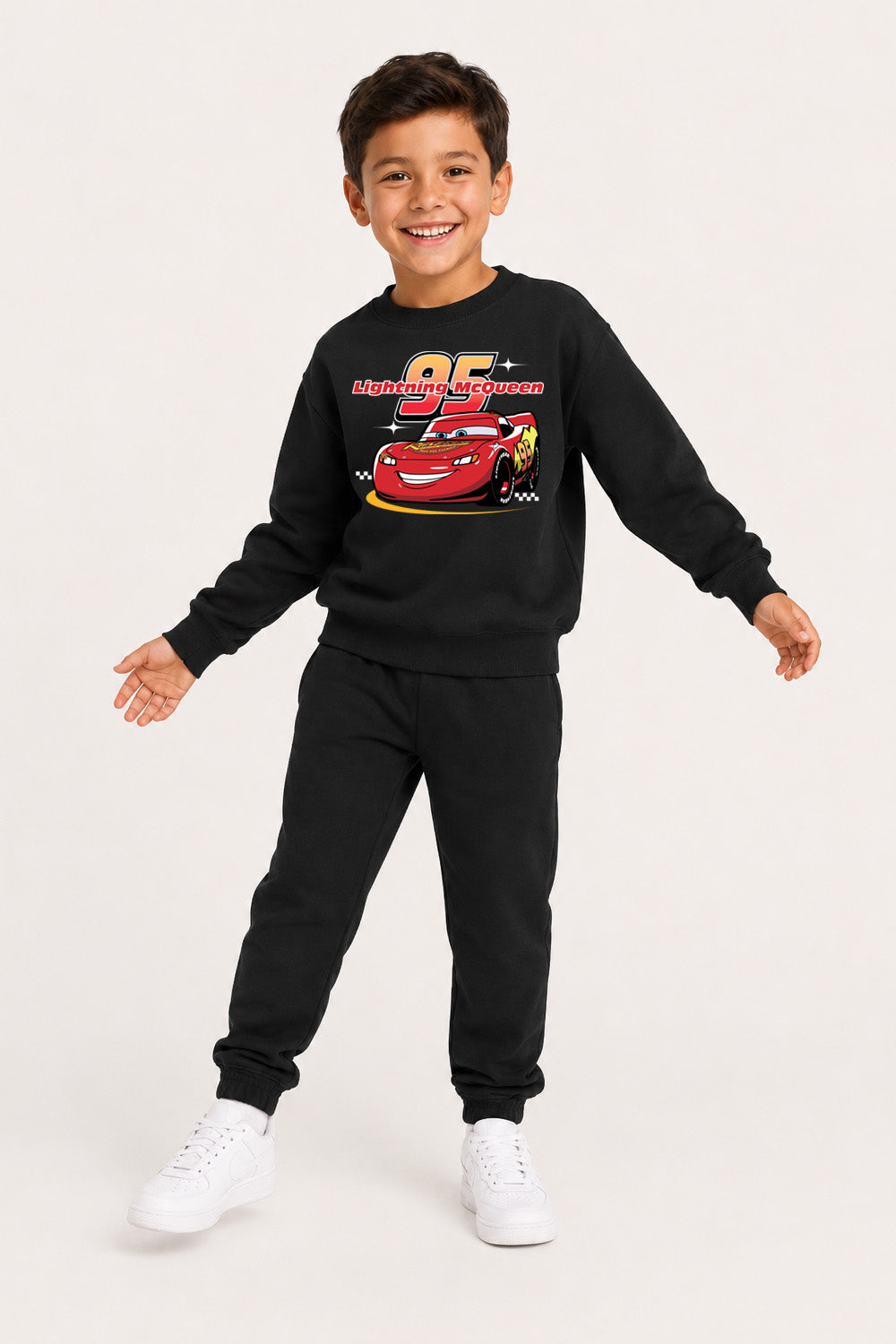 Disney Cars Lightning McQueen Boys Black Sweatshirt and Jogger Set
