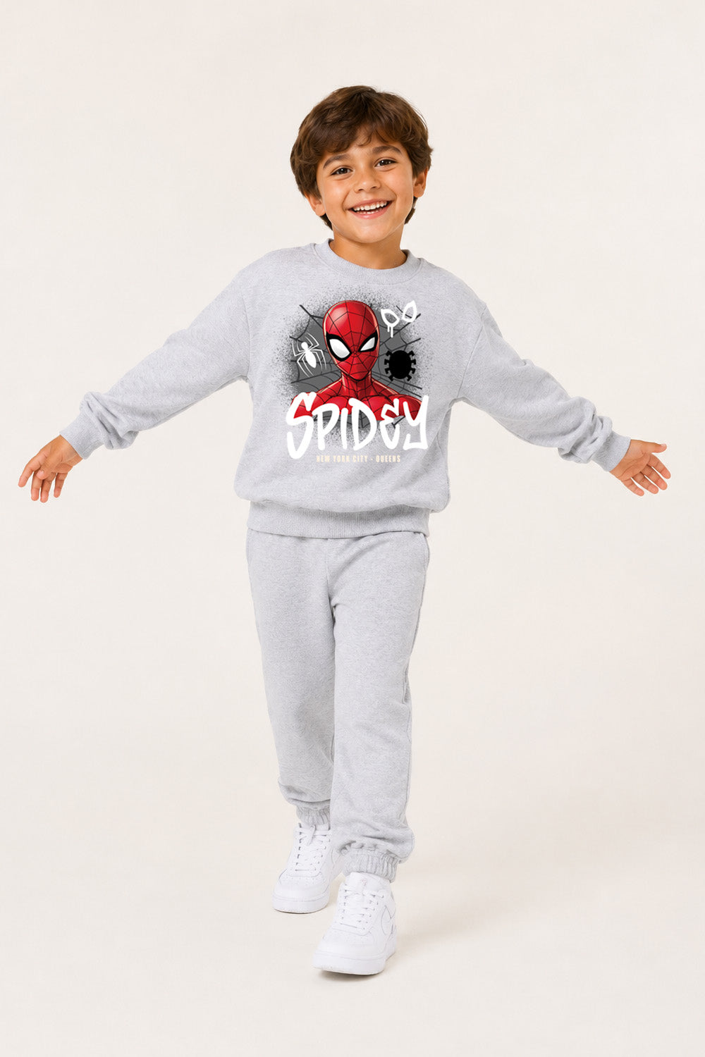 Marvel Spiderman Boys Black Sweatshirt and Jogger Set