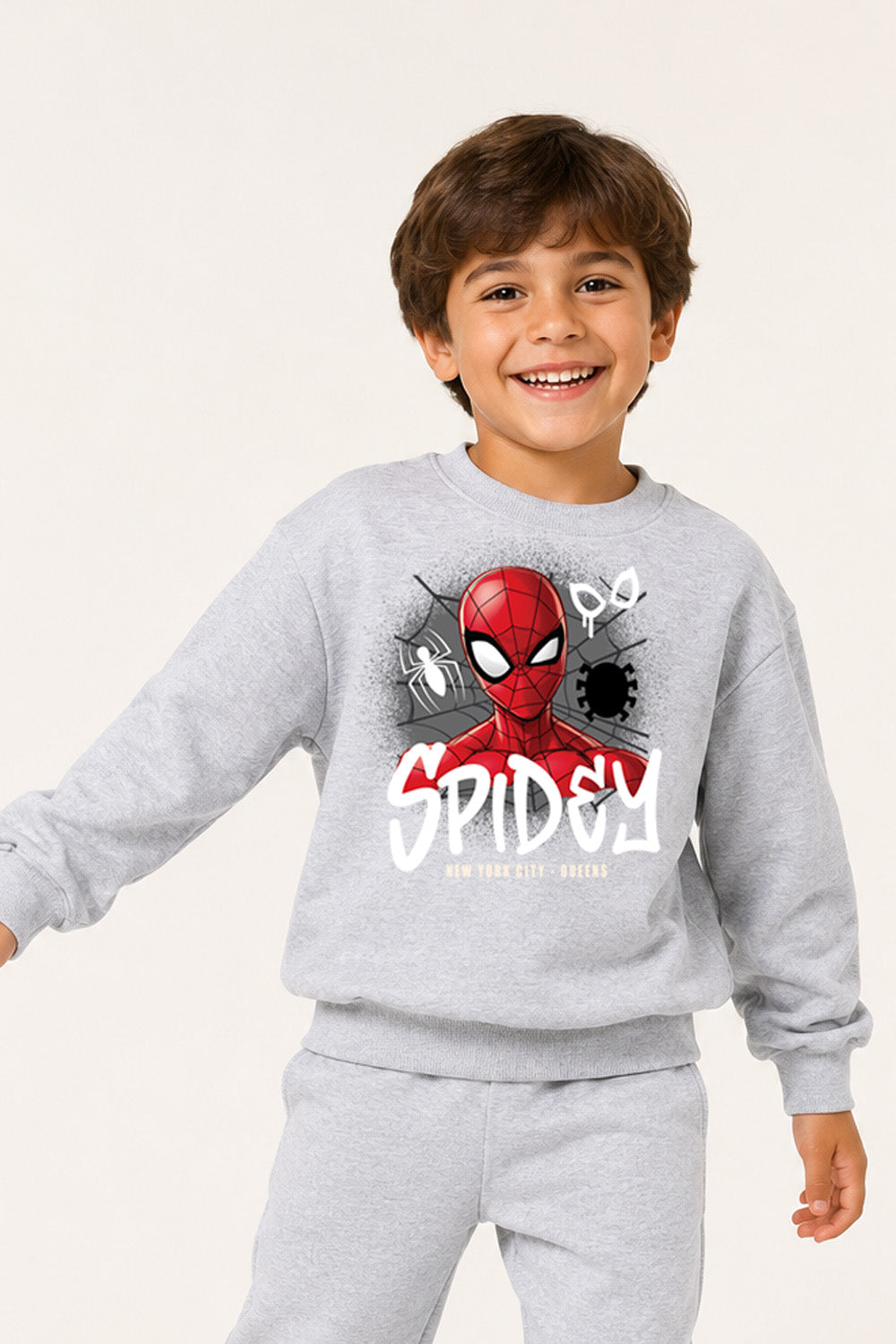 Marvel Spiderman Boys Black Sweatshirt and Jogger Set