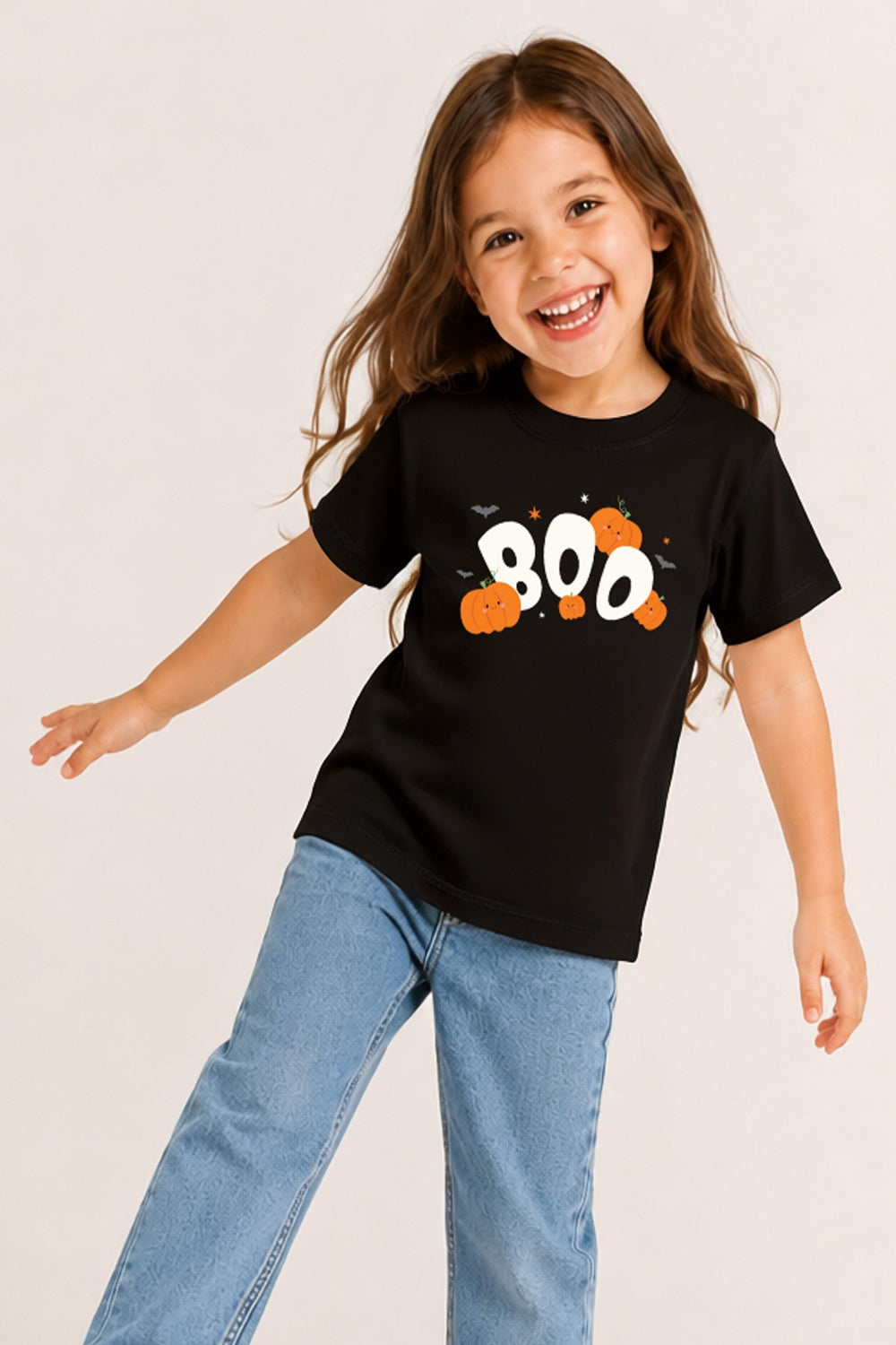 Halloween Boo Kids Black T-Shirt