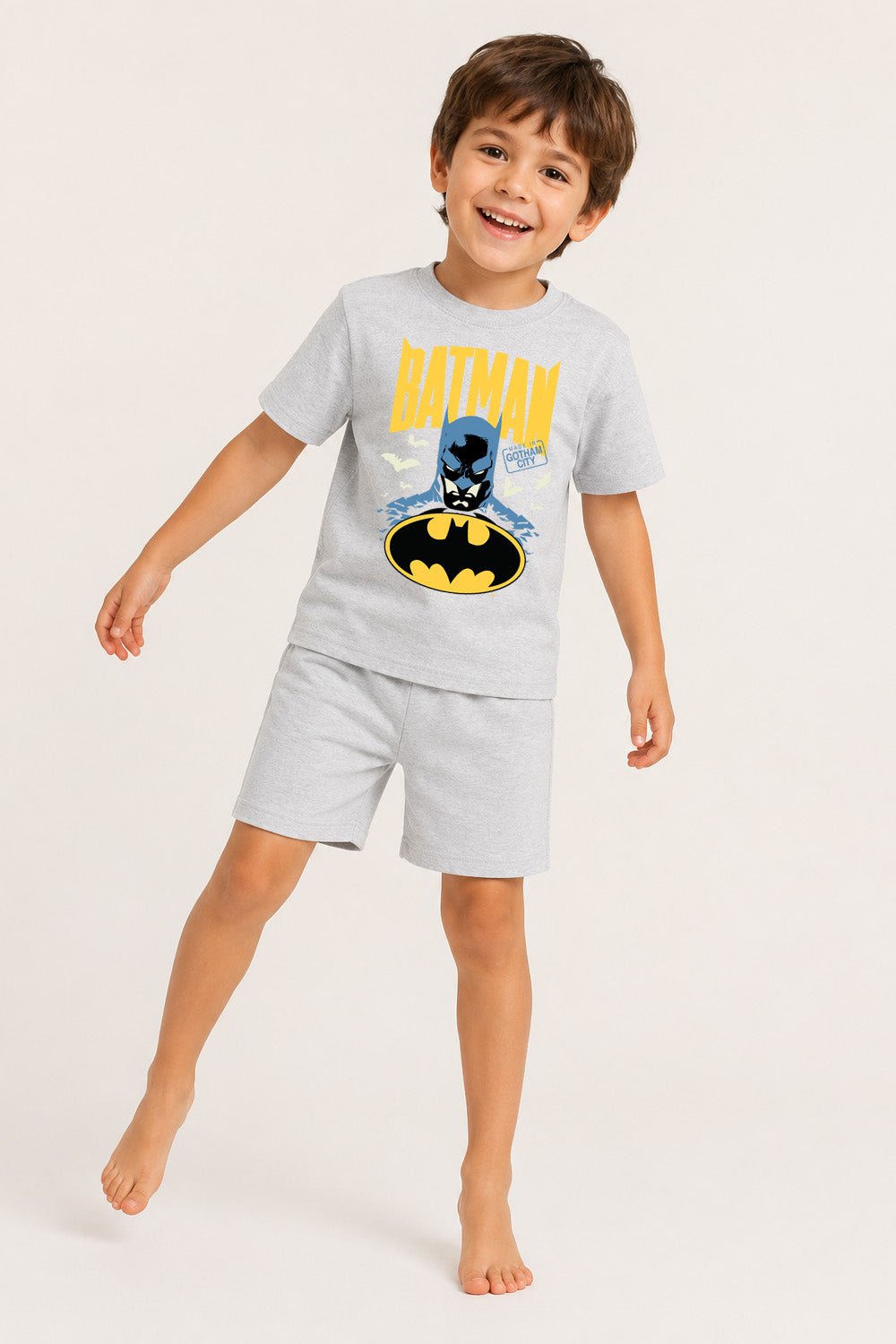 Batman Boys Grey Short Pyjama Set - Brand Threads