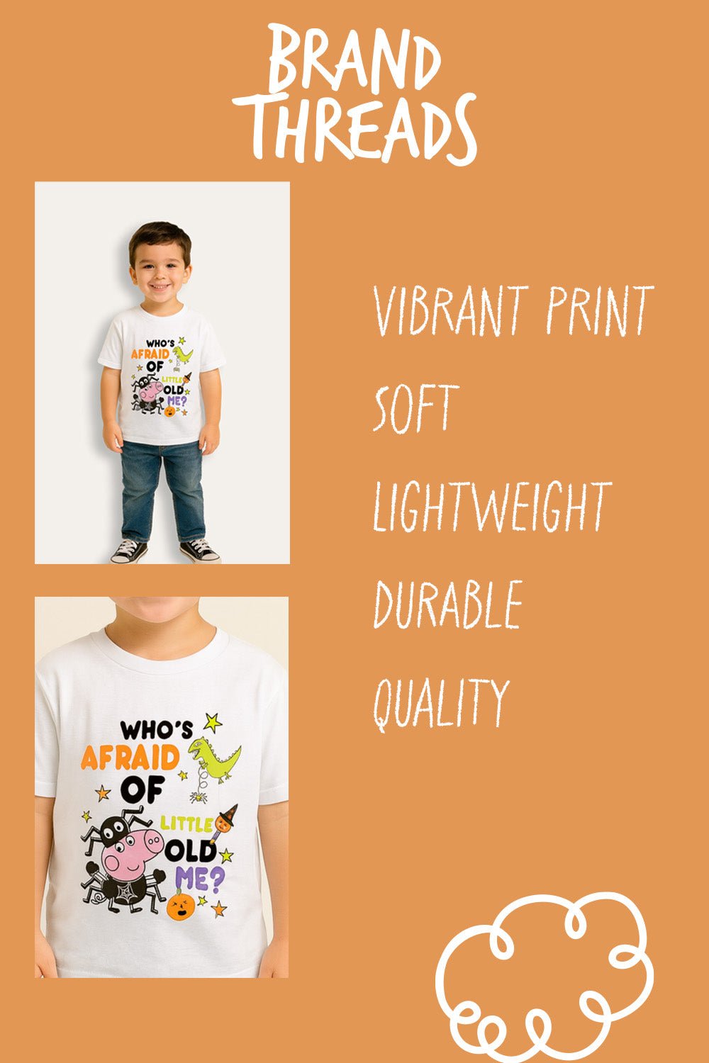 Boys George Pig White Halloween T-Shirt - Brand Threads