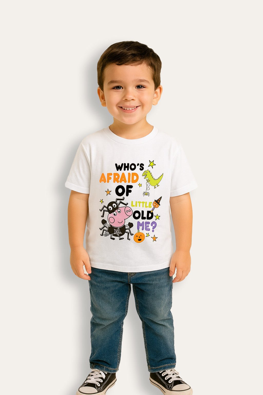 Boys George Pig White Halloween T-Shirt - Brand Threads