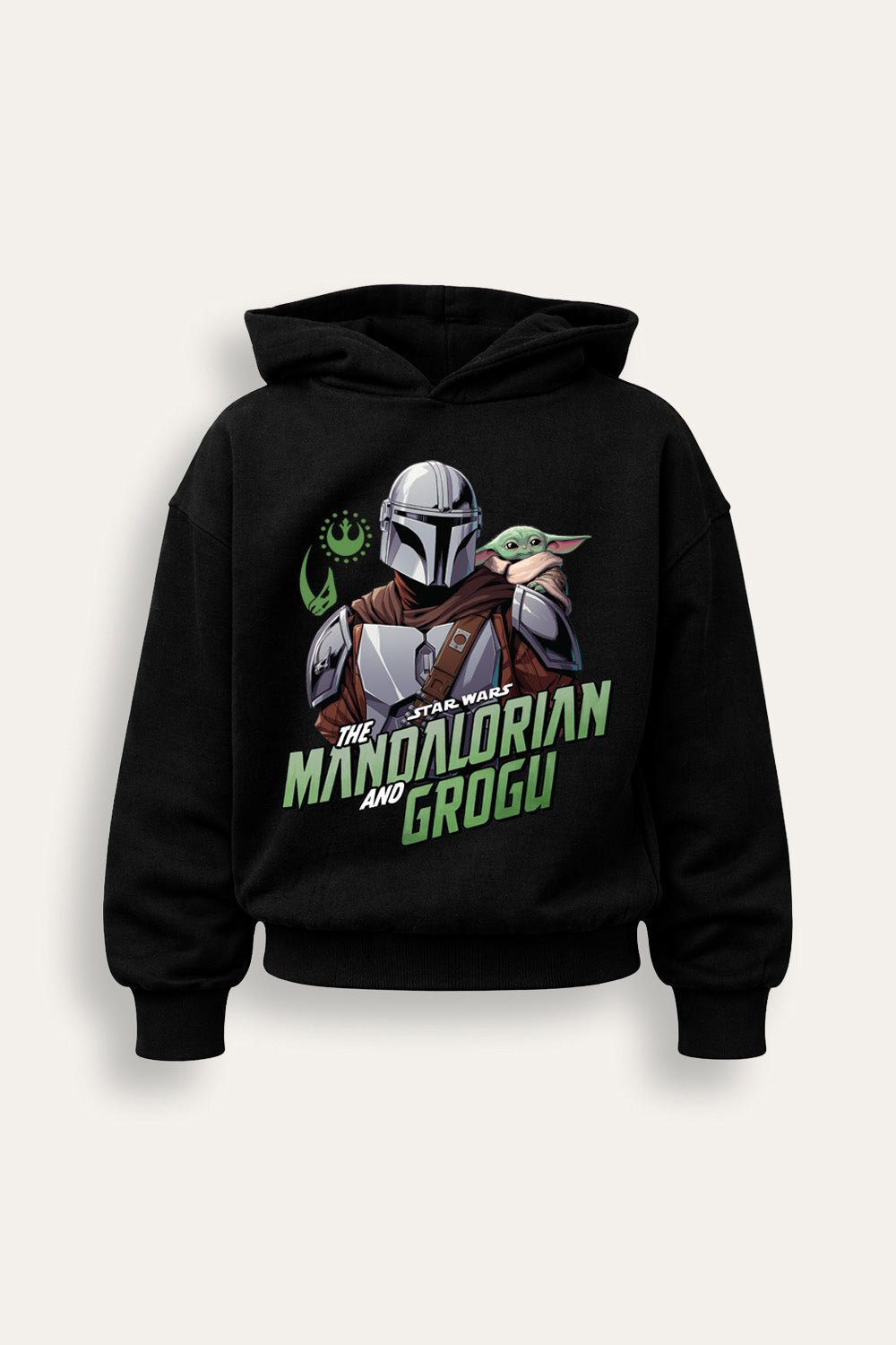 Boys Mandalorian and Grogu Hoodie - Brand Threads