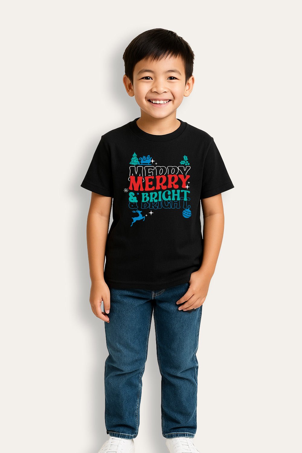 Boys “Merry And Bright” Christmas T-Shirt - Brand Threads