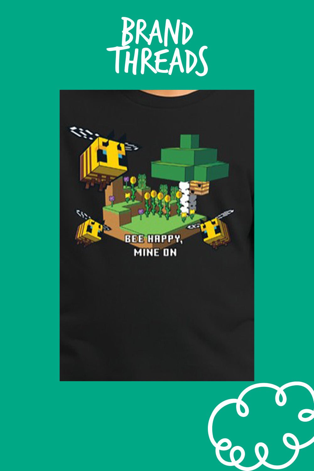 Boys Minecraft Black T-Shirt - Brand Threads