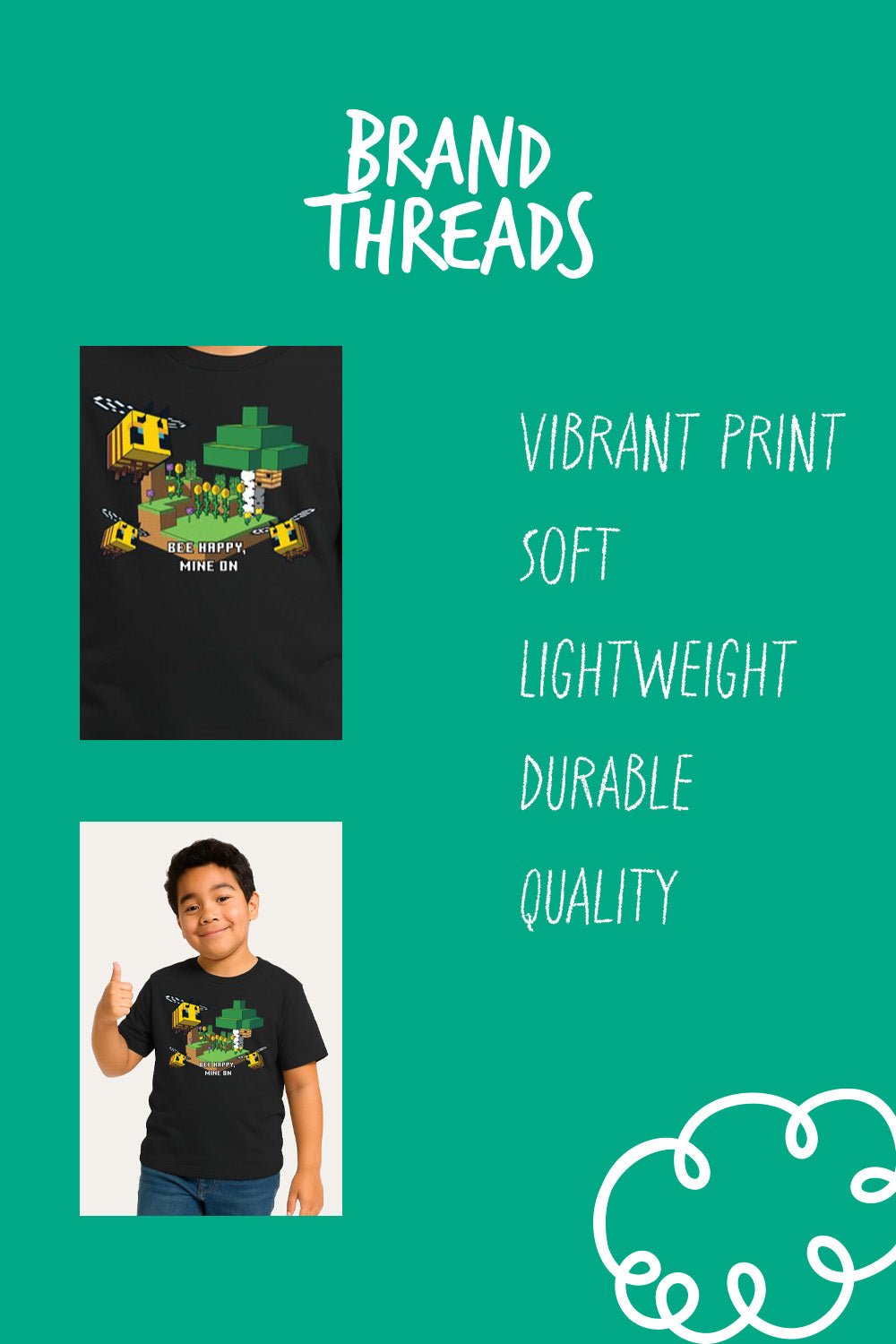 Boys Minecraft Black T-Shirt - Brand Threads