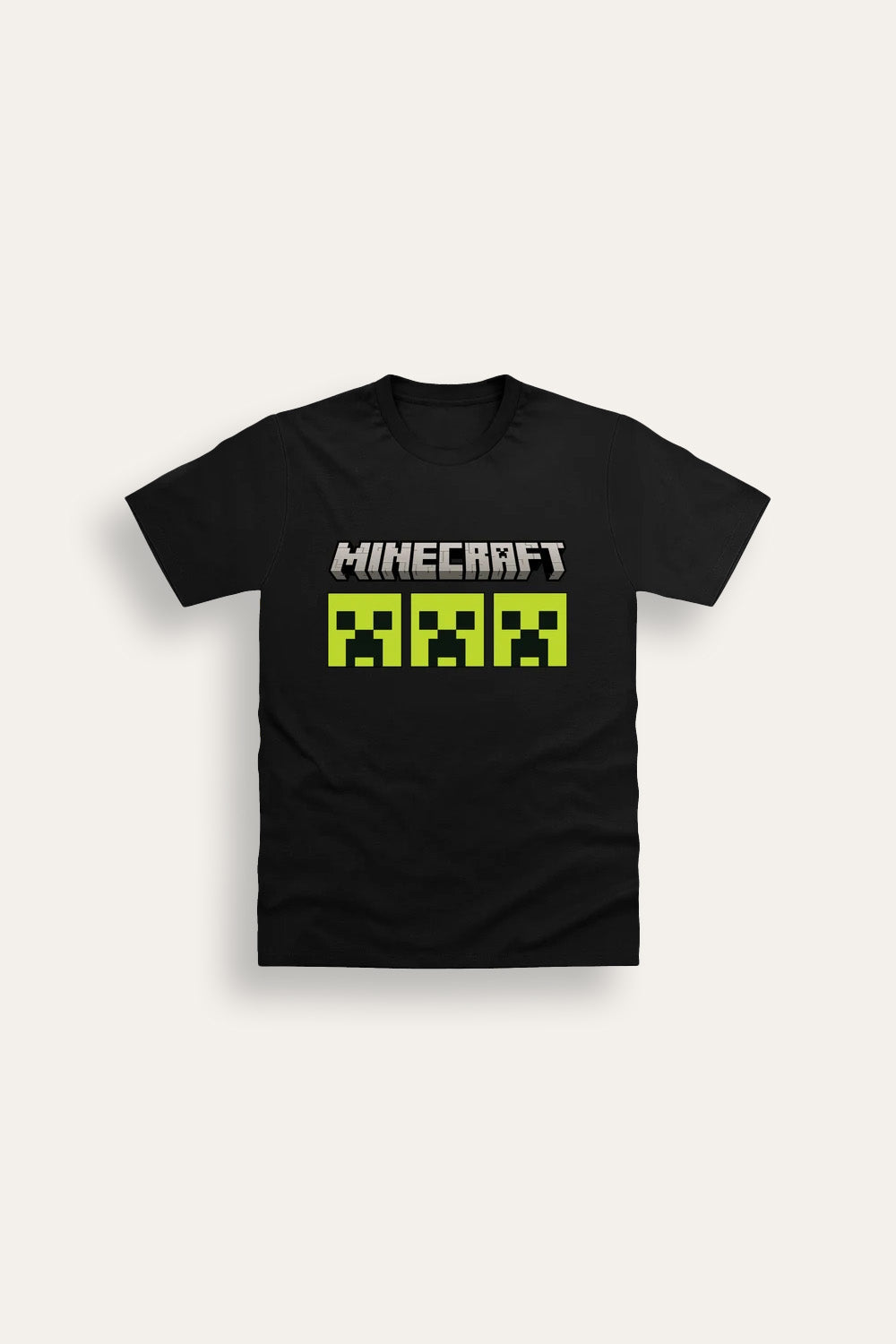 Boys Minecraft Creeper Black T-Shirt - Brand Threads