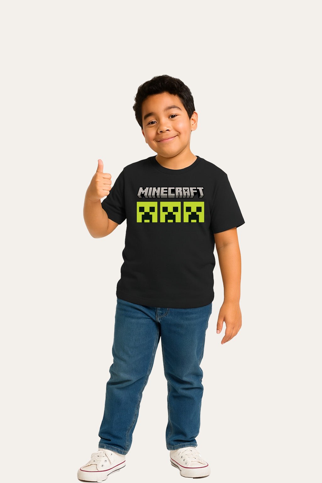 Boys Minecraft Creeper Black T-Shirt - Brand Threads