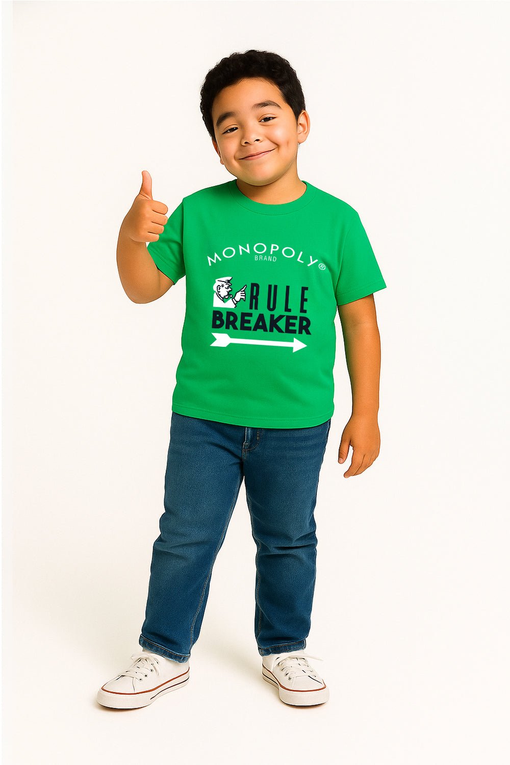 Boys Monopoly Board Game T-Shirt – Green Graphic Tee with Classic Logo - Brand Threads