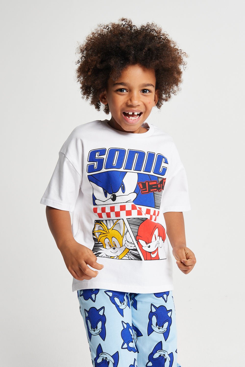 Boys Sonic The Hedgehog Long Leg Pyjama - Brand Threads