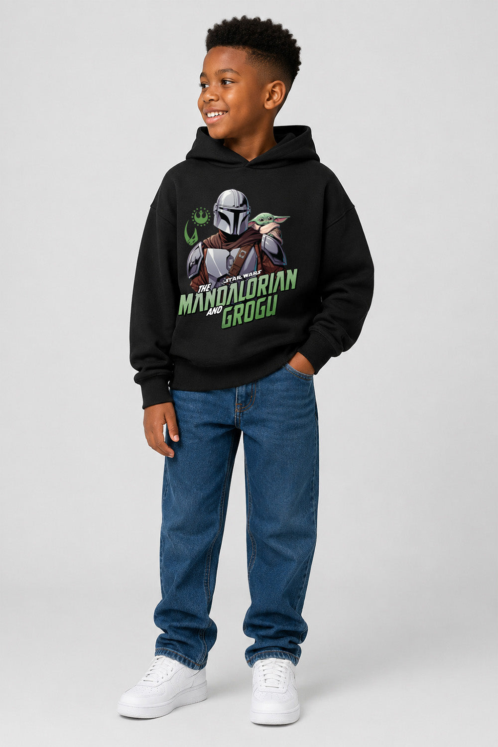 Boys Mandalorian and Grogu Hoodie