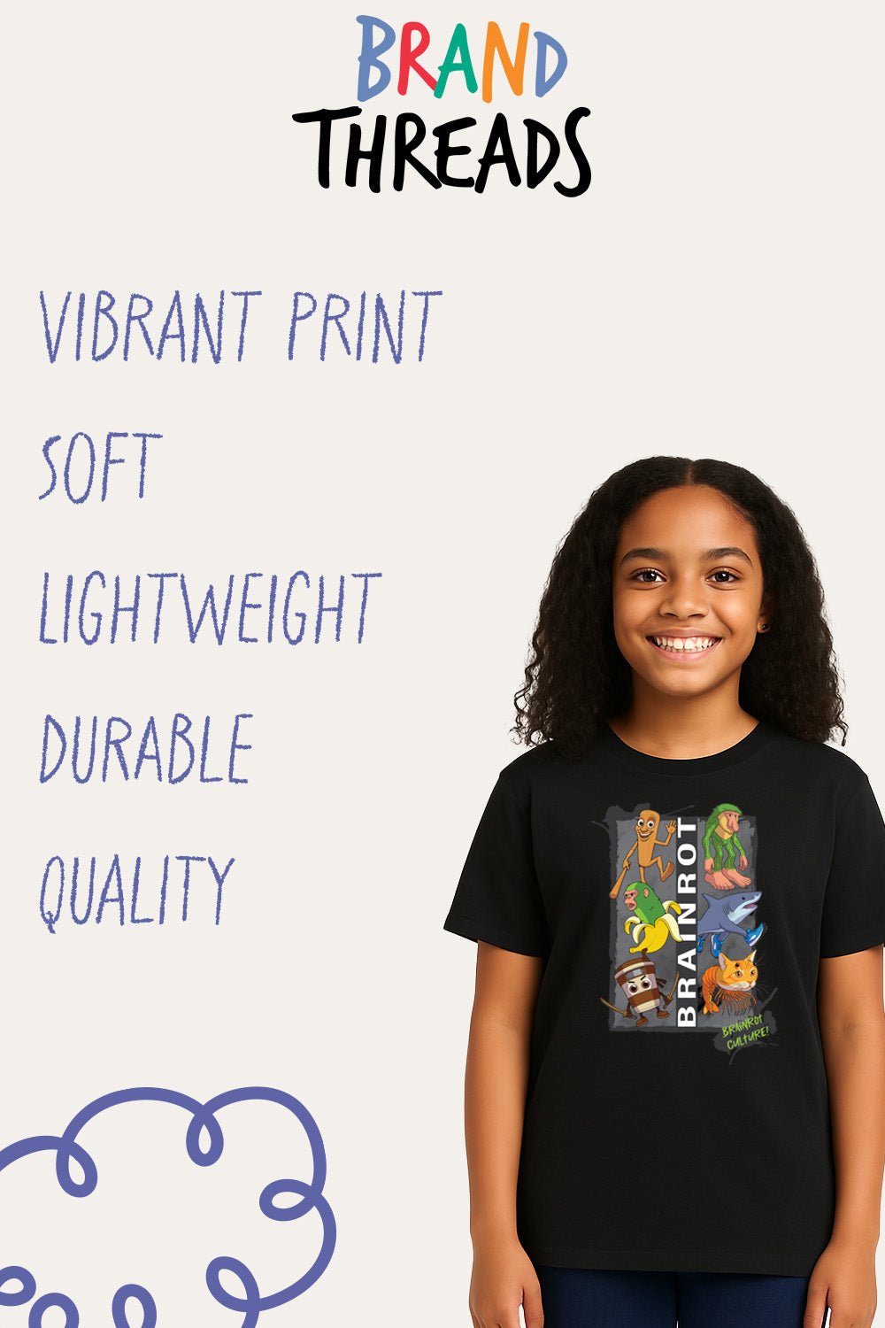 Brainrot Kids T Shirt - Brand Threads