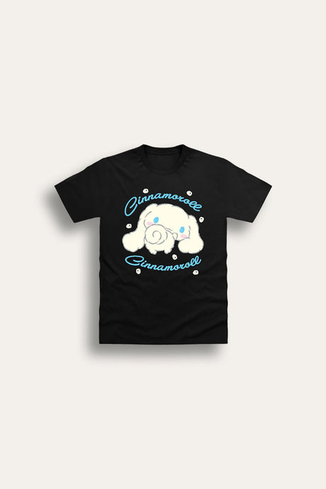 Cinnamoroll Girls Black T-Shirt Official Sanrio Character Tee - Brand Threads