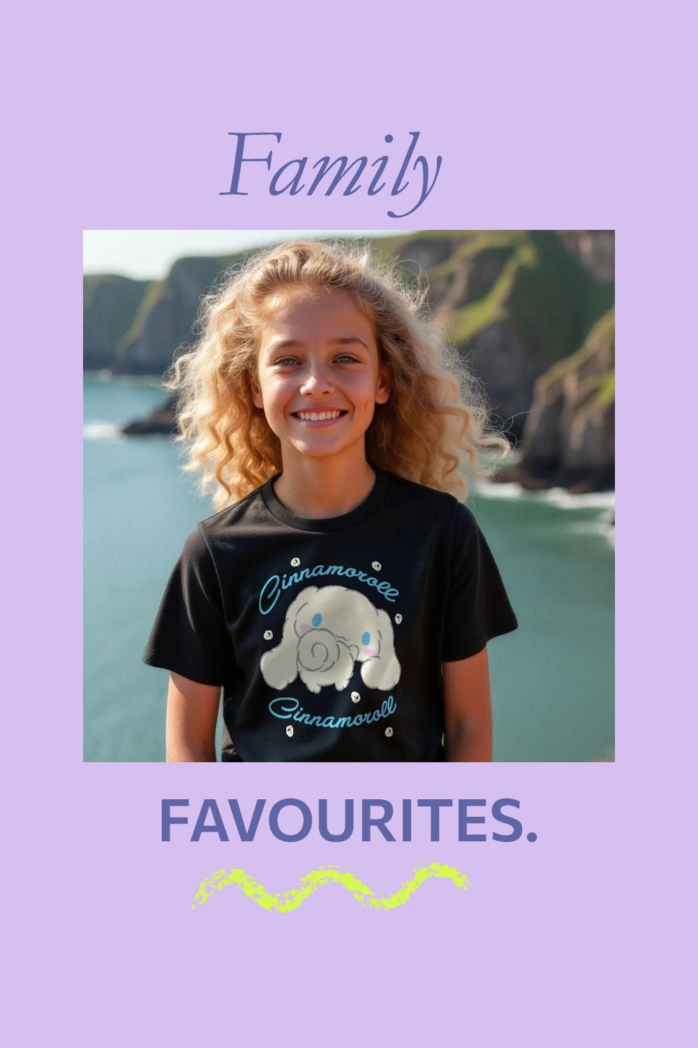 Cinnamoroll Girls Black T-Shirt Official Sanrio Character Tee - Brand Threads