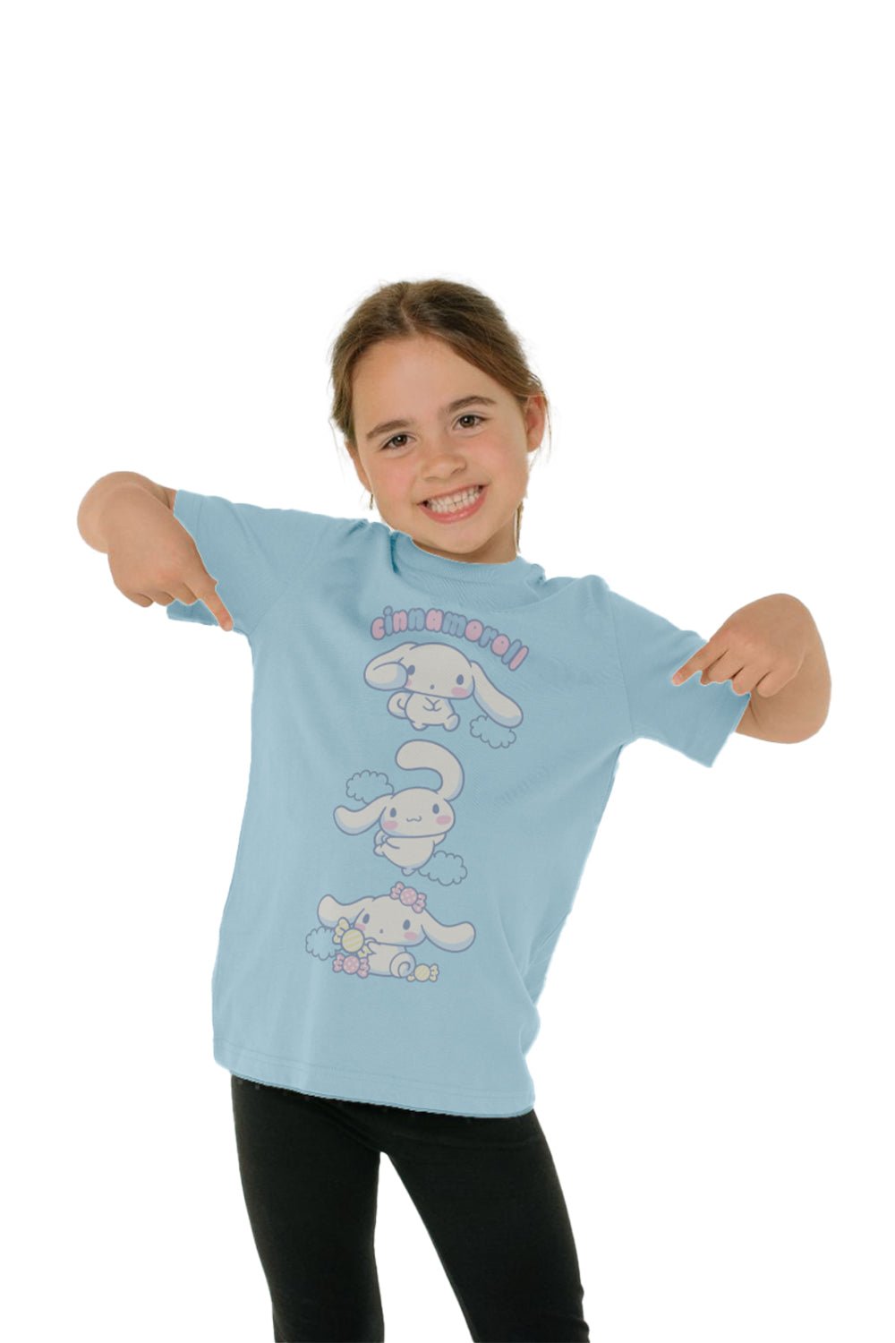 Cinnamoroll Girls Blue T-Shirt Official Sanrio Character Tee - Brand Threads