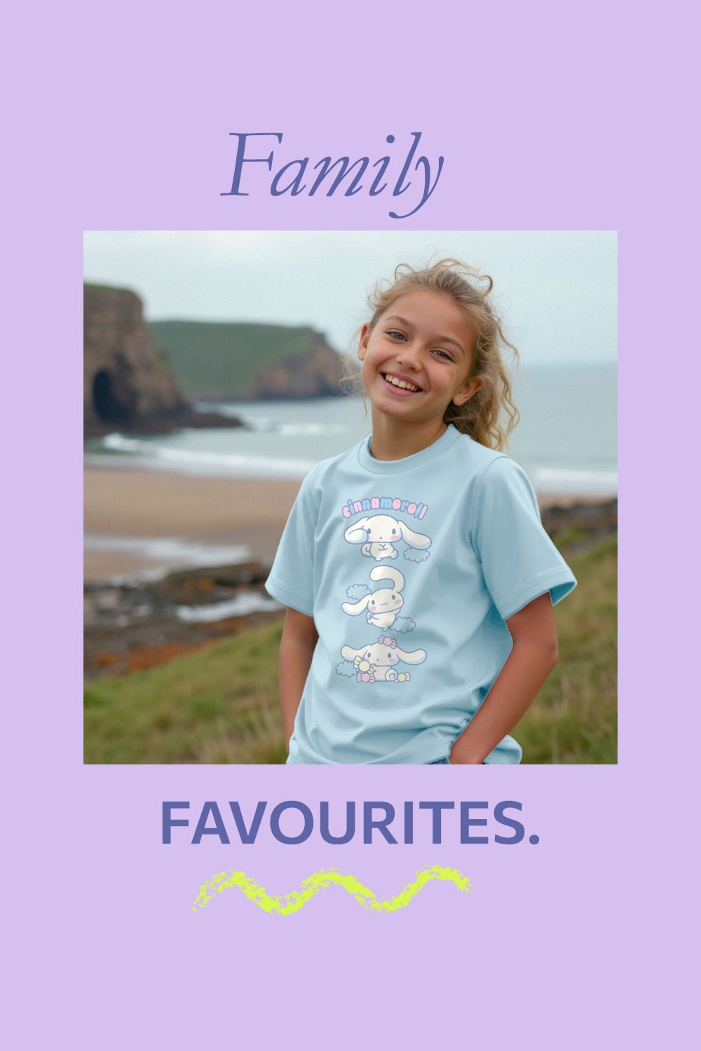 Cinnamoroll Girls Blue T-Shirt Official Sanrio Character Tee - Brand Threads