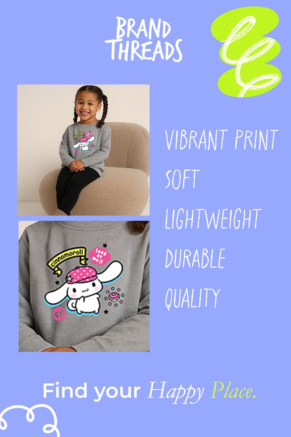 Cinnamoroll Girls Grey Pyjama Set - Brand Threads