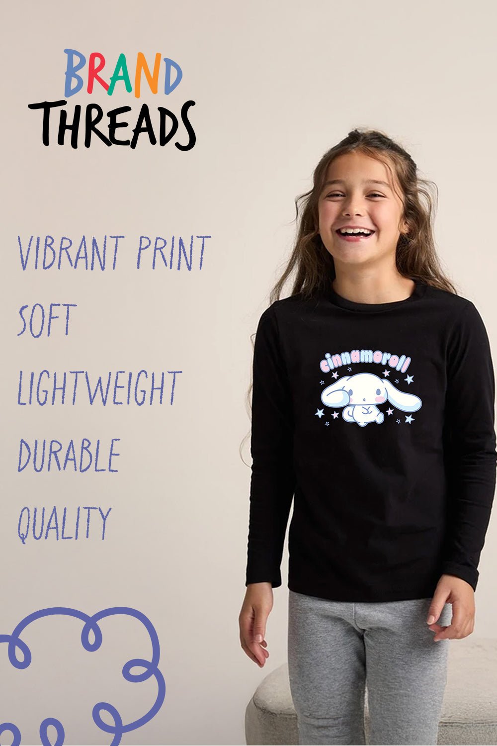 Cinnamoroll girls pjs – long sleeve, cotton pyjama set - Brand Threads