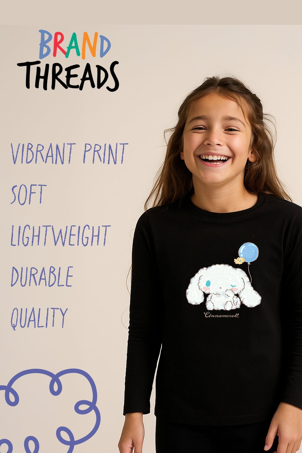 Cinnamoroll Girls Pyjama Set Black - Brand Threads