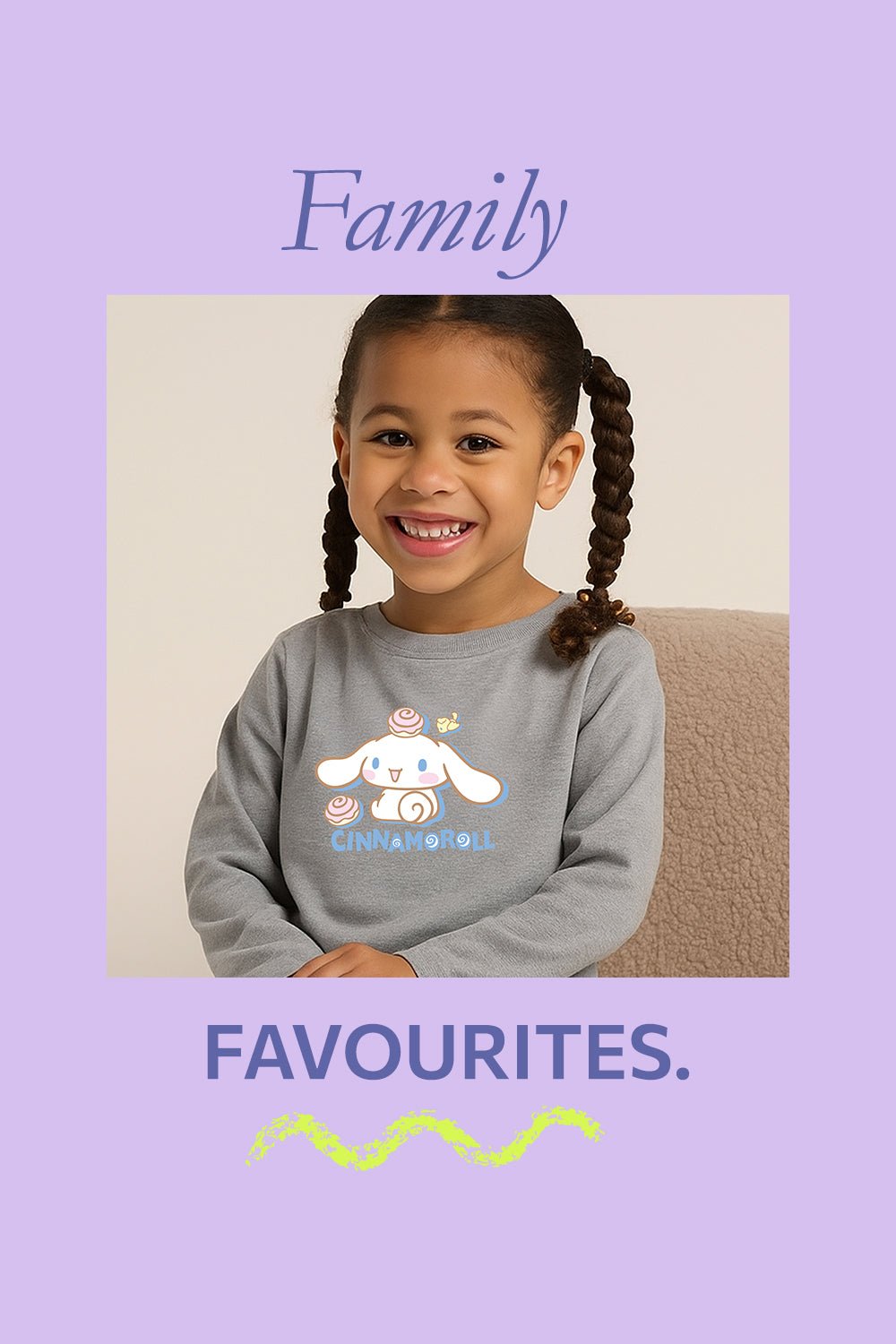 Cinnamoroll Girls Pyjama Set Grey Official Sanrio Nightwear - Brand Threads