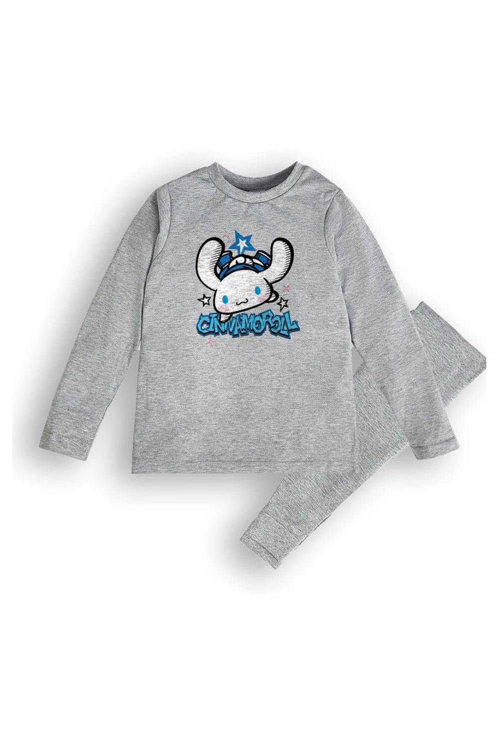 Cinnamoroll Girls Pyjama Set Grey Official Sanrio Nightwear - Brand Threads