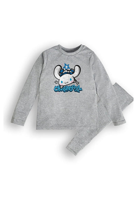 Cinnamoroll Girls Pyjama Set Grey Official Sanrio Nightwear - Brand Threads