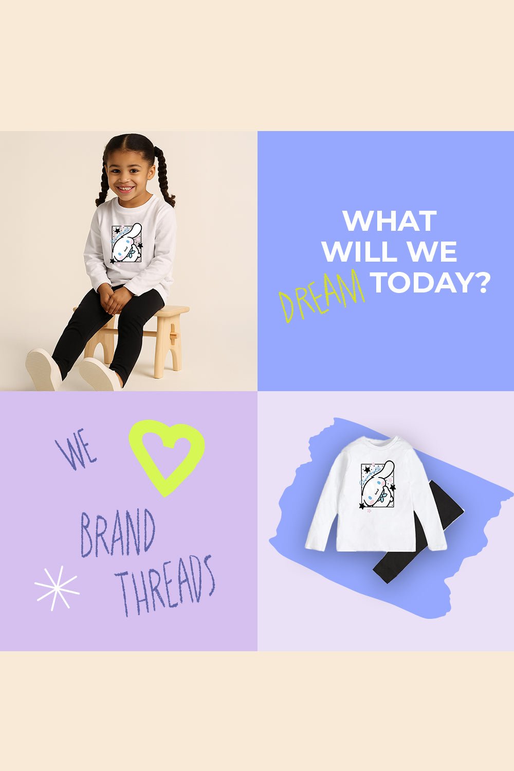 Cinnamoroll Girls Pyjama Set White - Brand Threads