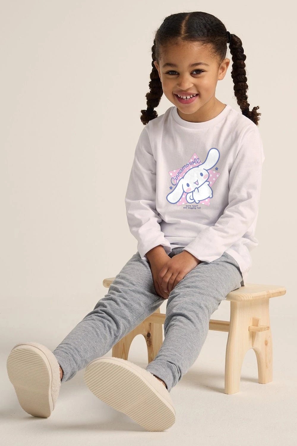 Cinnamoroll girls pyjamas – long sleeve white pyjama set - Brand Threads