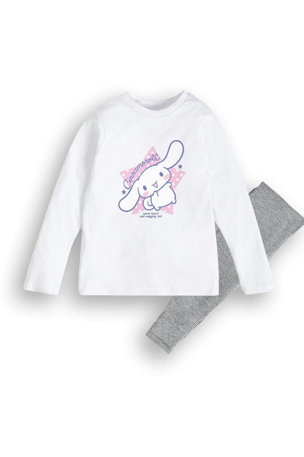 Cinnamoroll girls pyjamas – long sleeve white pyjama set - Brand Threads