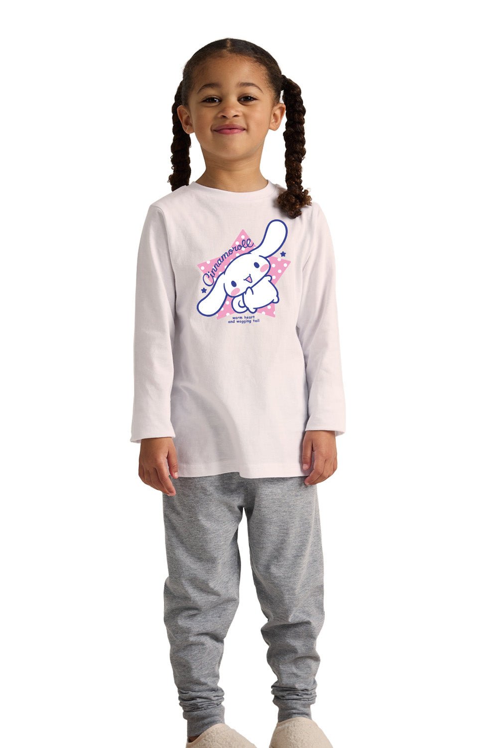 Cinnamoroll girls pyjamas – long sleeve white pyjama set - Brand Threads