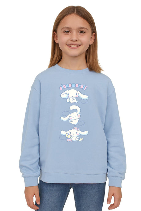 Cinnamoroll girls sweatshirt – sky blue crewneck jumper - Brand Threads