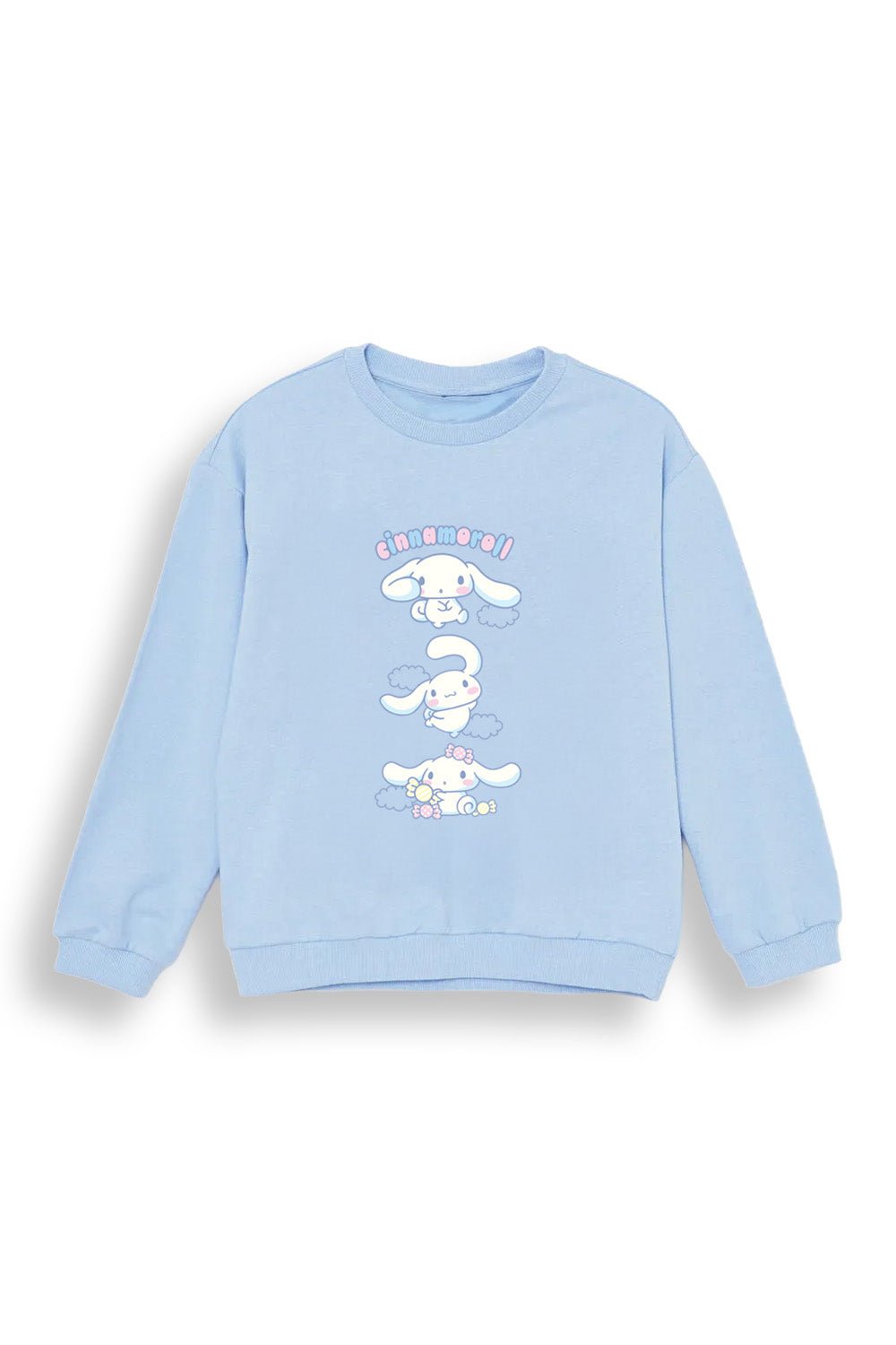 Cinnamoroll girls sweatshirt – sky blue crewneck jumper - Brand Threads