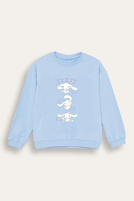 Cinnamoroll girls sweatshirt – sky blue crewneck jumper - Brand Threads